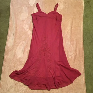 R&M Richards Red Hot Pink Embellished Maxi Dress 16W formal